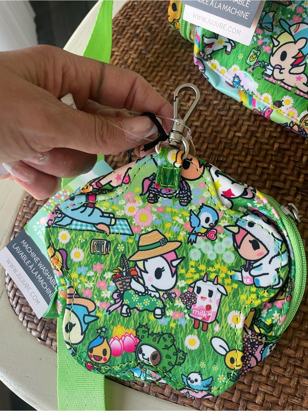 Ju-Ju-Be Meadow Blooms Green Kids Crossbody Bag with Coin Pouch - Picture 5 of 12